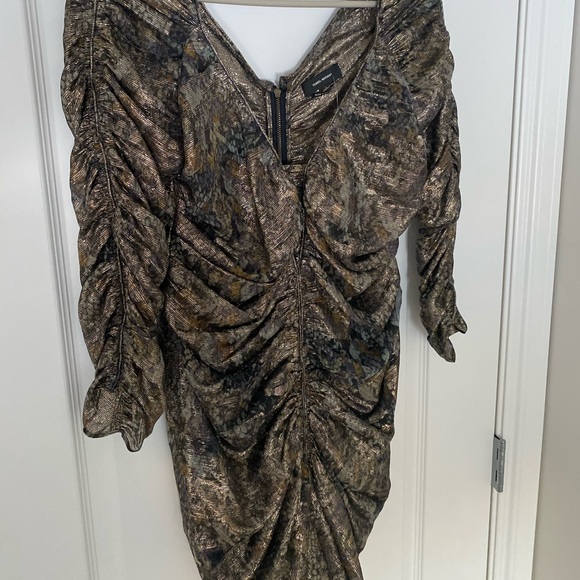 Isabel Marant Paralyn Ruched Metallic Dress - Picture 5 of 8